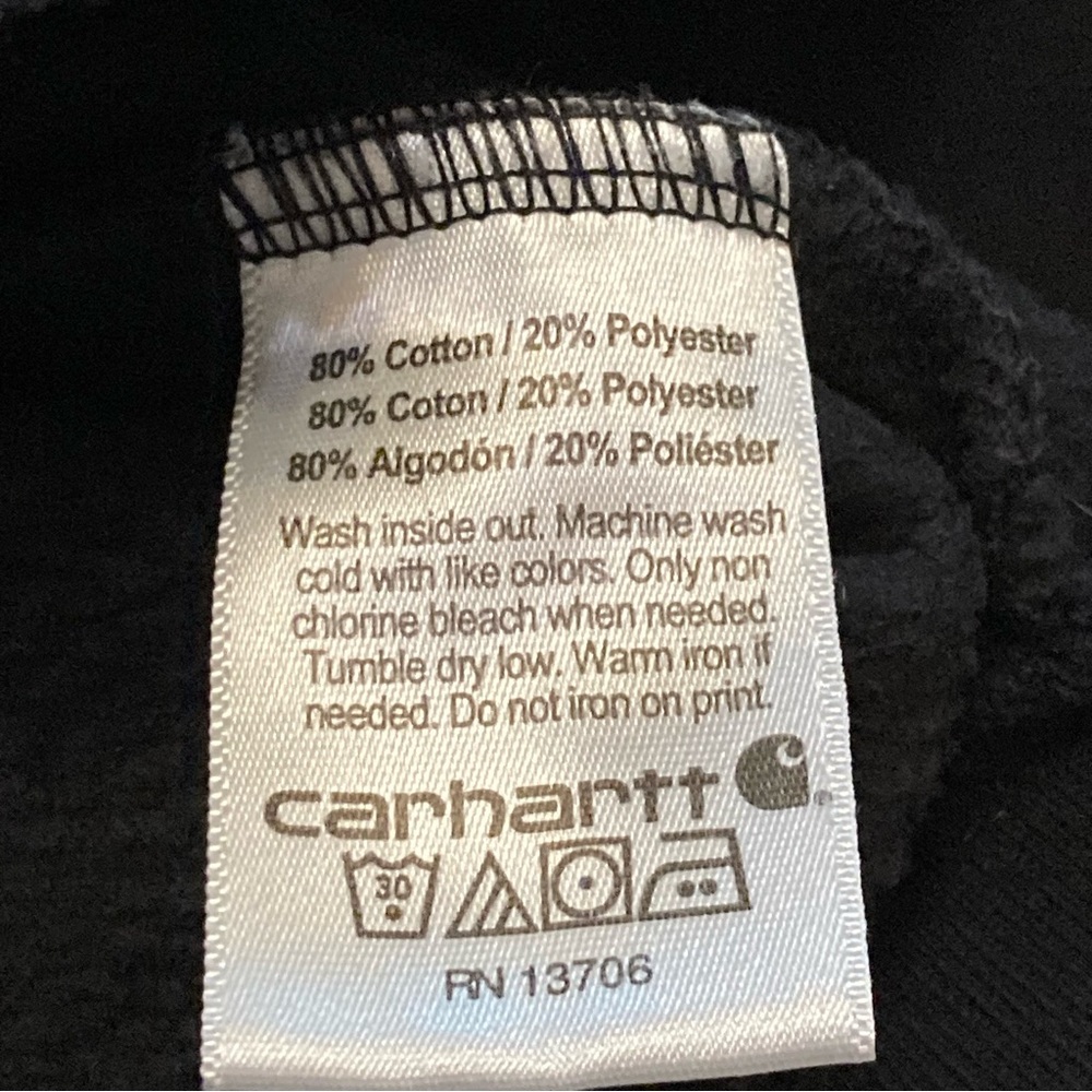 Carhartt Boys Sweatshirt Hoodie Jacket Full Zip Black 6 Kids - Picture 10 of 11
